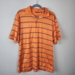 Amen Corner Masters Golf polo shirt sz L men orange stripes